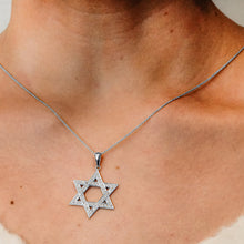 Load image into Gallery viewer, ITI NYC Star of David Pendant with Cubic Zirconia in Sterling Silver
