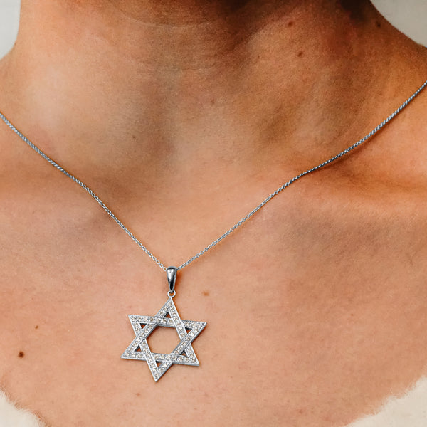 ITI NYC Star of David Pendant with Cubic Zirconia in Sterling Silver