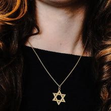 Load image into Gallery viewer, ITI NYC Star of David Pendant with Detailed Edge in 14K Gold
