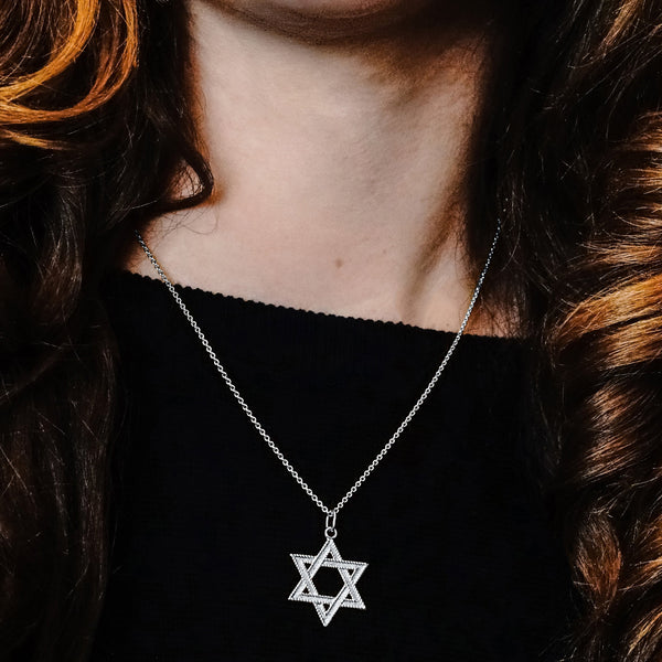 ITI NYC Star of David Pendant with Detailed Edge in 14K Gold