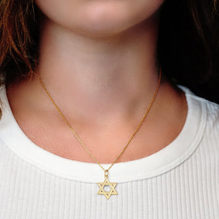 ITI NYC Star of David Pendant with Detailed Edge in 14K Gold