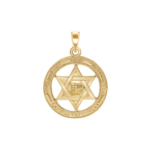 ITI NYC Star of David in Circle Pendant in 14K Gold