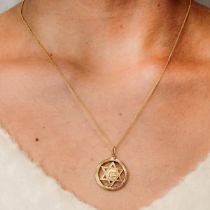 ITI NYC Star of David in Circle Pendant in 14K Gold