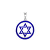 ITI NYC Star of David Pendant Medallion with Blue Enamel in Sterling Silver