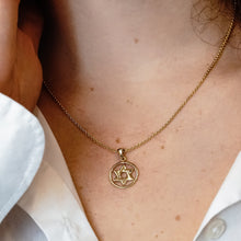 Load image into Gallery viewer, ITI NYC Star of David in Circle Pendant in 14K Gold
