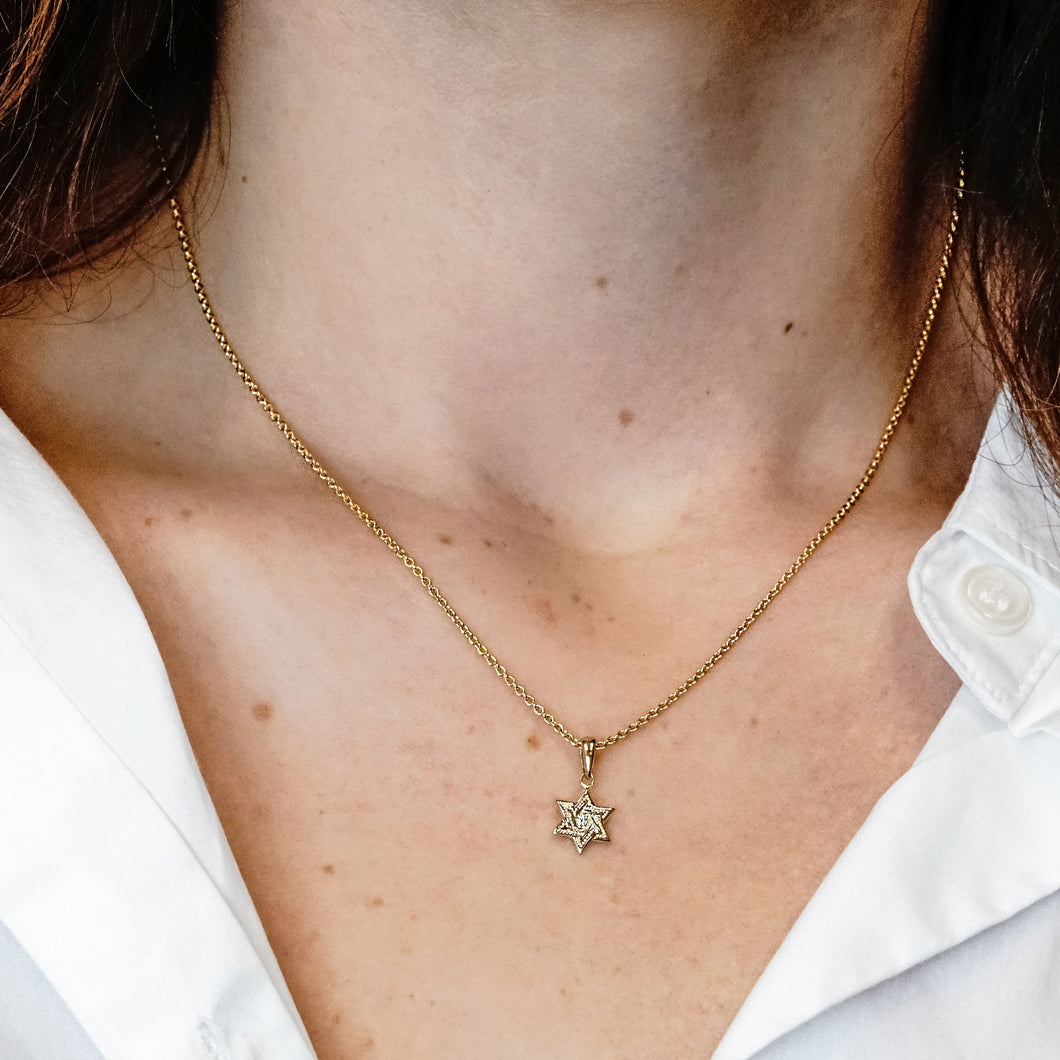 ITI NYC Star of David Pendant with Diamonds in 14K Gold