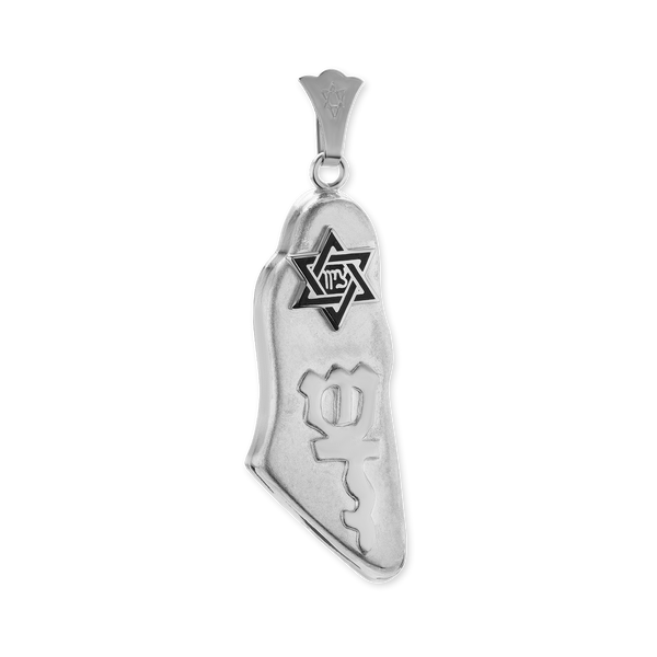 ITI NYC Map of Israel Specialty Pendant in Sterling Silver