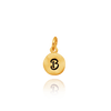 ITI NYC Initial Pendants with Black Enamel in 14K Gold (11mm) (100% Polished with Bail)