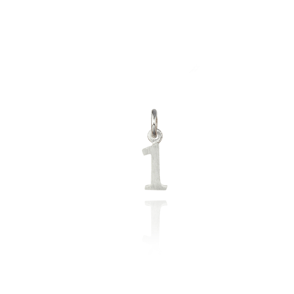ITI NYC Modern Number Pendants in Sterling Silver (12.7mm) (100% Polished with Bail)