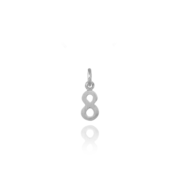ITI NYC Modern Number Pendants in Sterling Silver (12.7mm) (100% Polished with Bail)