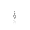 ITI NYC Modern Number Pendants in Sterling Silver (12.7mm) (100% Polished with Bail)