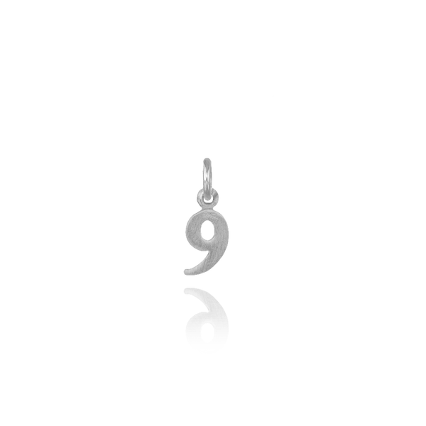 ITI NYC Modern Number Pendants in Sterling Silver (12.7mm) (100% Polished with Bail)