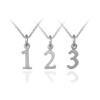 ITI NYC Modern Number Pendants in Sterling Silver (12.7mm) (100% Polished with Bail)