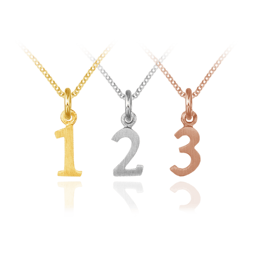 ITI NYC Modern Number Pendants (12.7mm) (100% Polished with Bail)