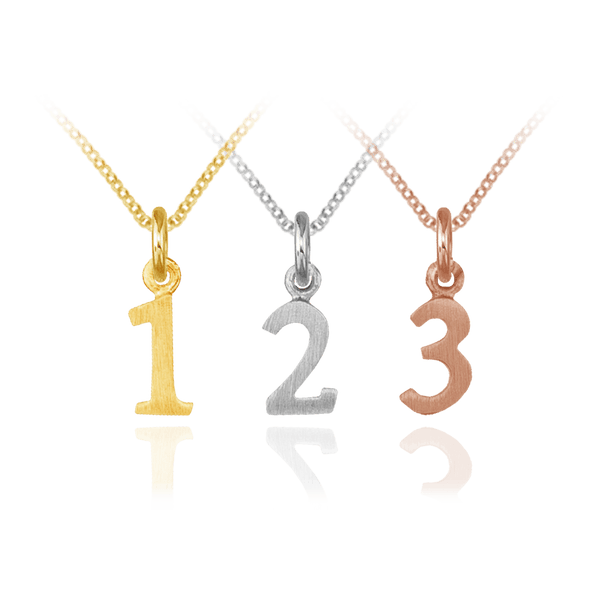 ITI NYC Modern Number Pendants (12.7mm) (100% Polished with Bail)