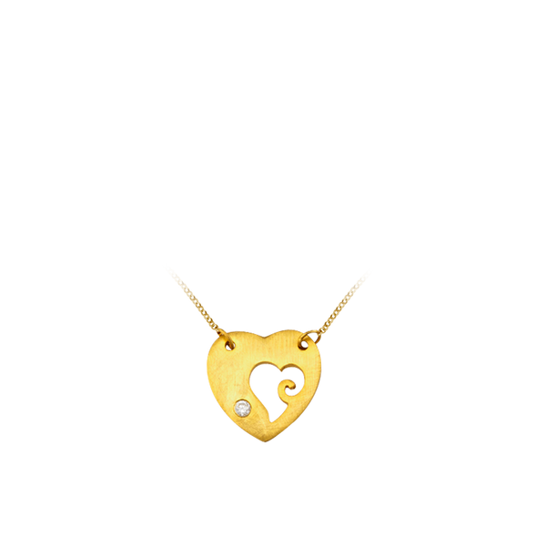 Double Heart Necklace in Sterling Silver (15 x 15 mm)