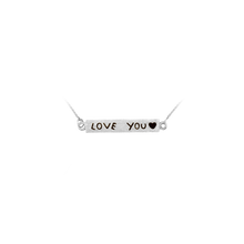 Load image into Gallery viewer, Love You Bar Necklace in Sterling Silver (4 x 31 mm)
