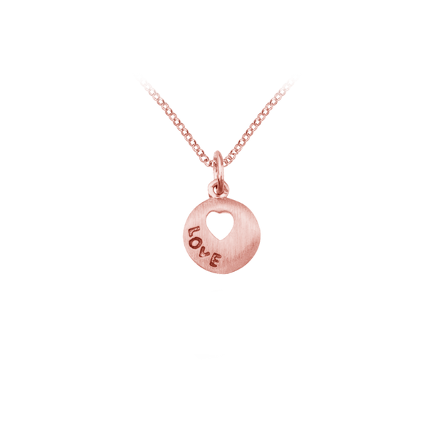 Love Disc Necklace in Sterling Silver (10 x 10 mm)