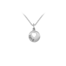 Load image into Gallery viewer, Love Disc Necklace in Sterling Silver (10 x 10 mm)
