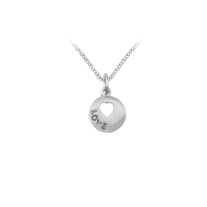 Love Disc Necklace in Sterling Silver (10 x 10 mm)