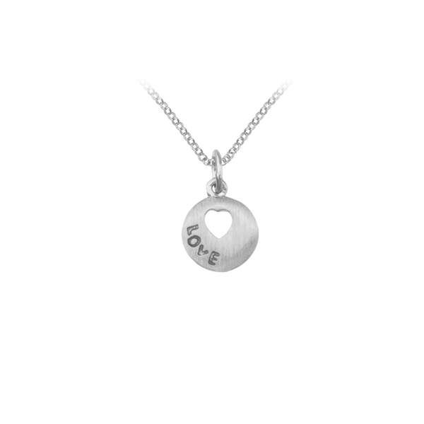 Love Disc Necklace in Sterling Silver (10 x 10 mm)