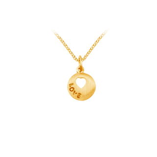 Love Disc Necklace in Sterling Silver (10 x 10 mm)