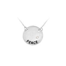 Load image into Gallery viewer, Peace Necklace in Sterling Silver (16 x 16 mm)
