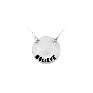 Believe Necklace in Sterling Silver (16 x 16 mm)