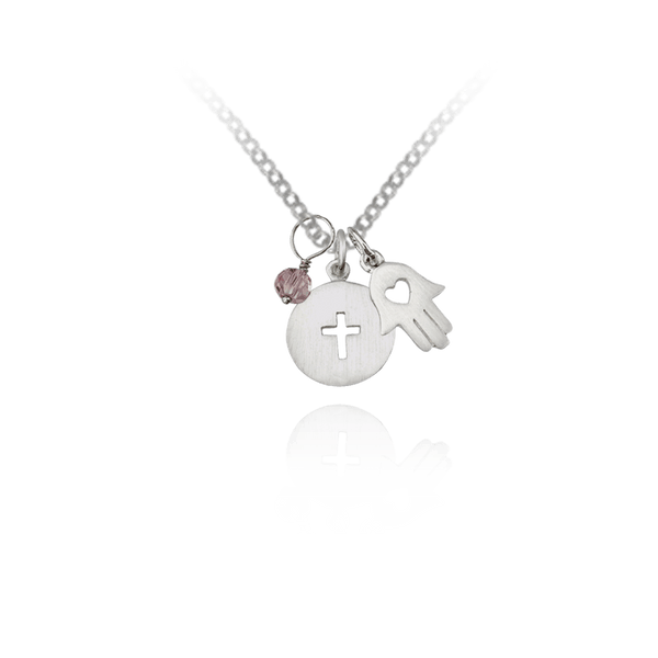 ITI NYC Spiritual Triple Charm Pendant in Sterling Silver