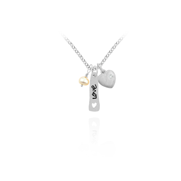 Love Bar Necklace in Sterling Silver (17 x 19 mm)