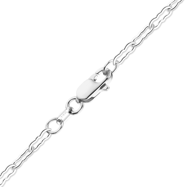 Finished Flat Krinkle Necklace in 14K White Gold
