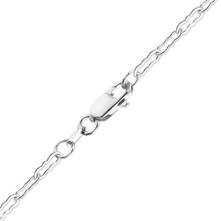 Finished Flat Krinkle Anklet in 14K White Gold