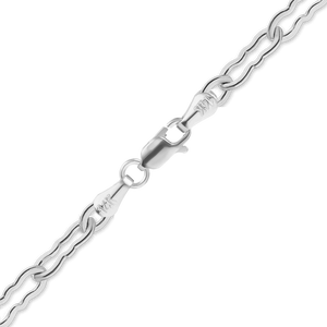 Finished Flat Krinkle Anklet in 14K White Gold