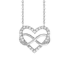 Linked Heart & Infinity Necklace in Sterling Silver (15 x 16 mm)