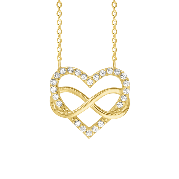 Linked Heart & Infinity Necklace in Sterling Silver (15 x 16 mm)