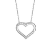 Open Heart Necklace in Sterling Silver (17 x 18 mm)