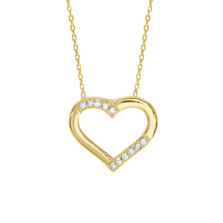 Open Heart Necklace in Sterling Silver (17 x 18 mm)