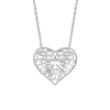Filigree Heart Necklace in Sterling Silver (19 x 20 mm)