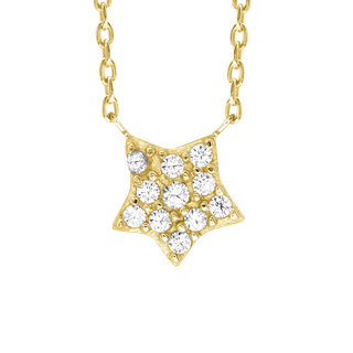 Glitter Star Necklace in Sterling Silver (7 x 8 mm)
