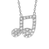 Music Note Necklace in Sterling Silver (11 x 9 mm)