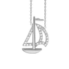 Sailboat Necklace in Sterling Silver (20 x 13 mm)