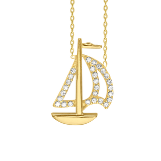 Sailboat Necklace in Sterling Silver (20 x 13 mm)