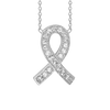 Awareness Ribbon Necklace in Sterling Silver (15 x 11 mm)