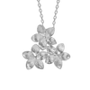 3 Flower Necklace in Sterling Silver (21 x 18 mm)
