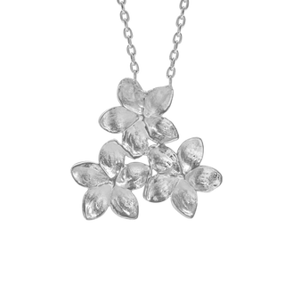3 Flower Necklace in Sterling Silver (21 x 18 mm)