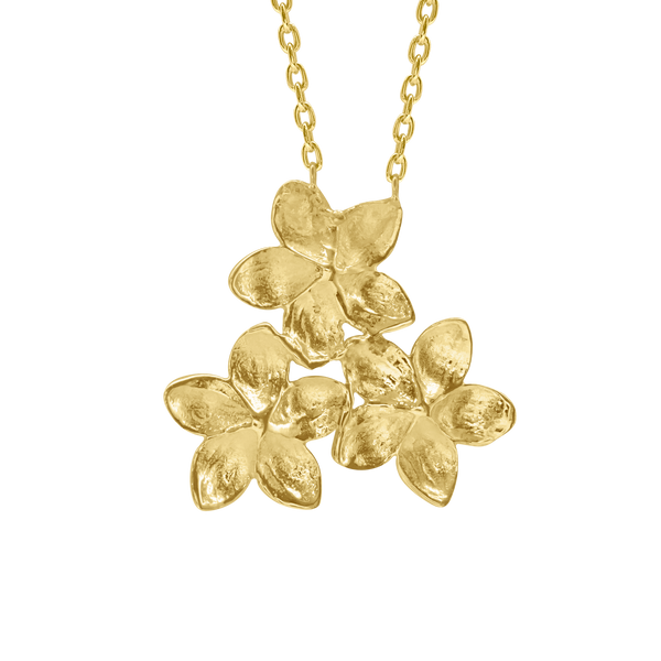 3 Flower Necklace in Sterling Silver (21 x 18 mm)