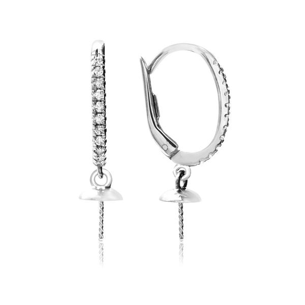 ITI NYC Leverback with 6 mm Cup and Diamonds (25 x 11 mm)
