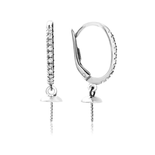 ITI NYC Leverback with 6 mm Cup and Diamonds (25 x 11 mm)