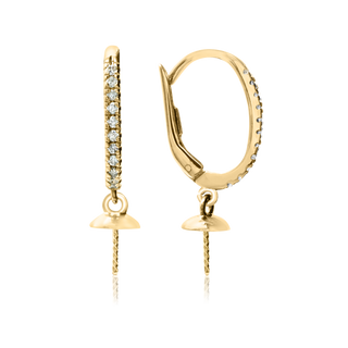 ITI NYC Leverback with 6 mm Cup and Diamonds (25 x 11 mm)