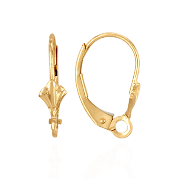 ITI NYC Leverback with Fleur-de-Lis Design and Ring (16 x 10 mm)